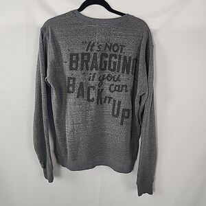 Roots of Fight Muhammad Ali Brag Quote Sweatshirt Men Medium Gray Boxing Cozy